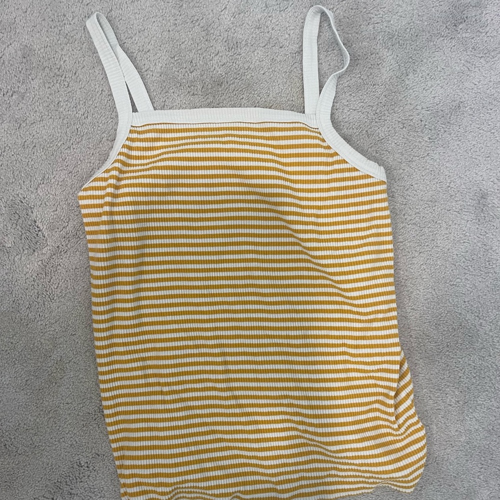 Yellow Striped Full Length Tank top Old Navy